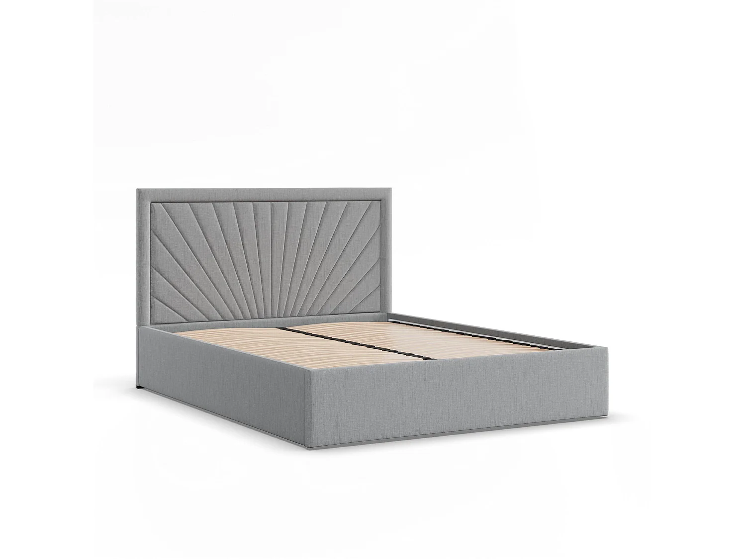Gepolstertes Bett mit Kopfteil 160x200 cm,  Grau