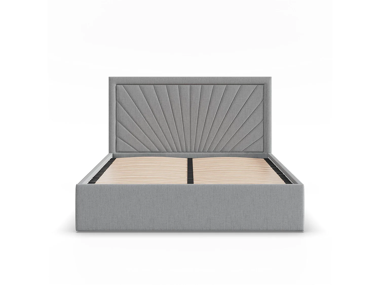 Gepolstertes Bett mit Kopfteil 160x200 cm,  Grau
