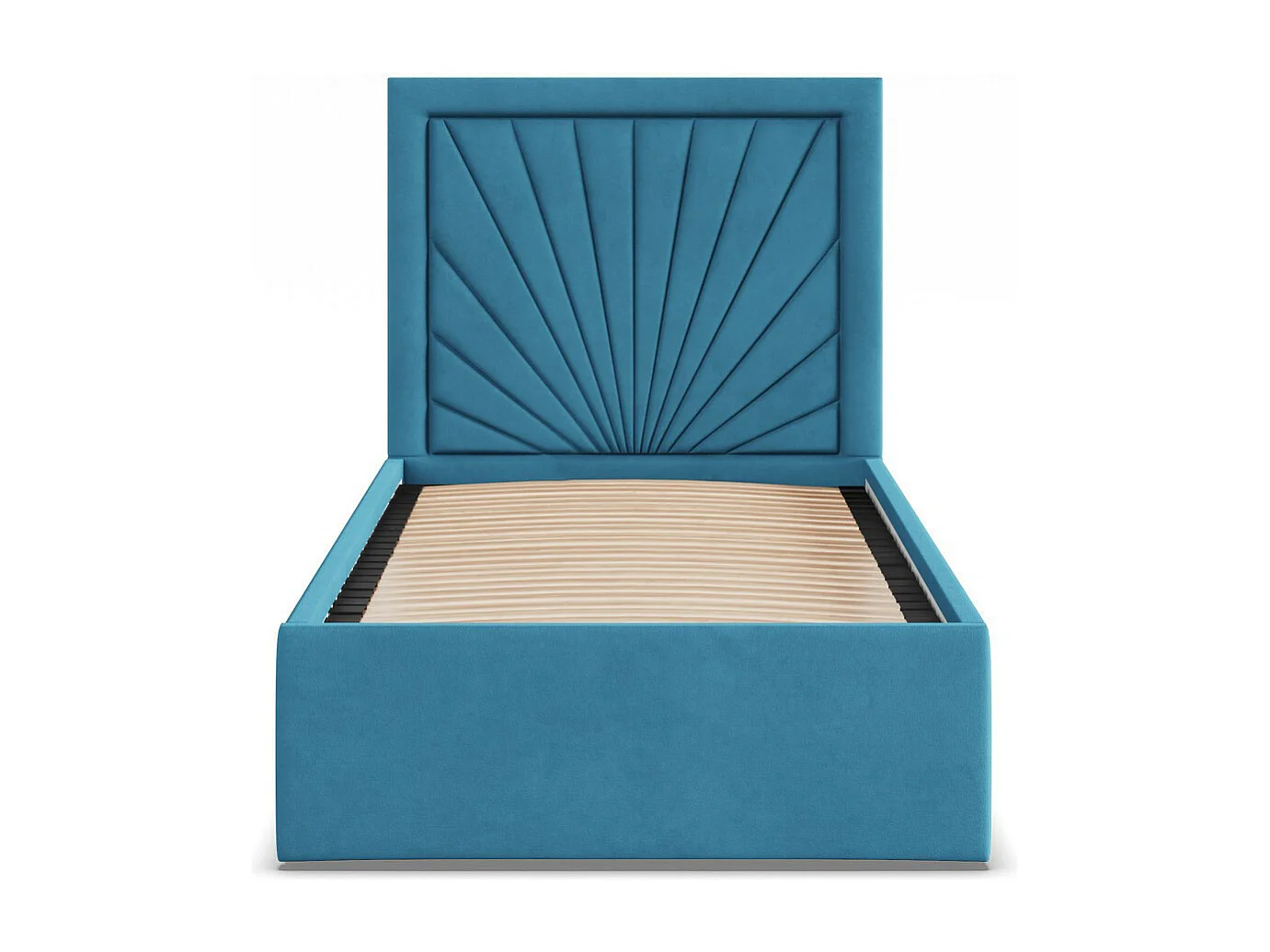 Łóżko tapicerowane z zagłówkiem 90x200 cm, niebieskie