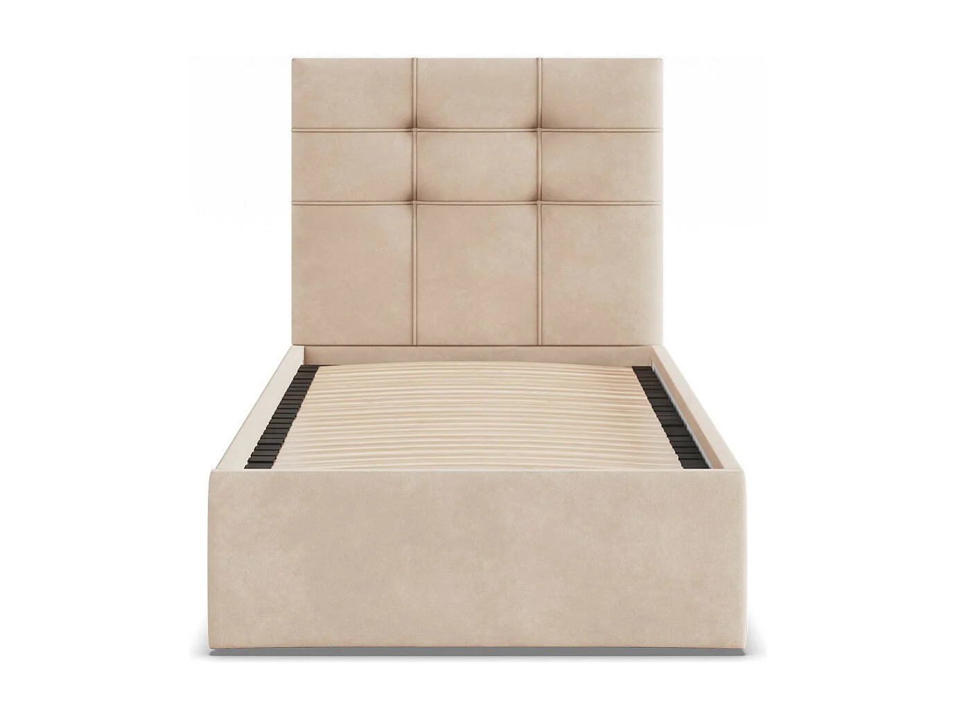 Gepolstertes Bett mit Kopfteil 90x200 cm,  Beige