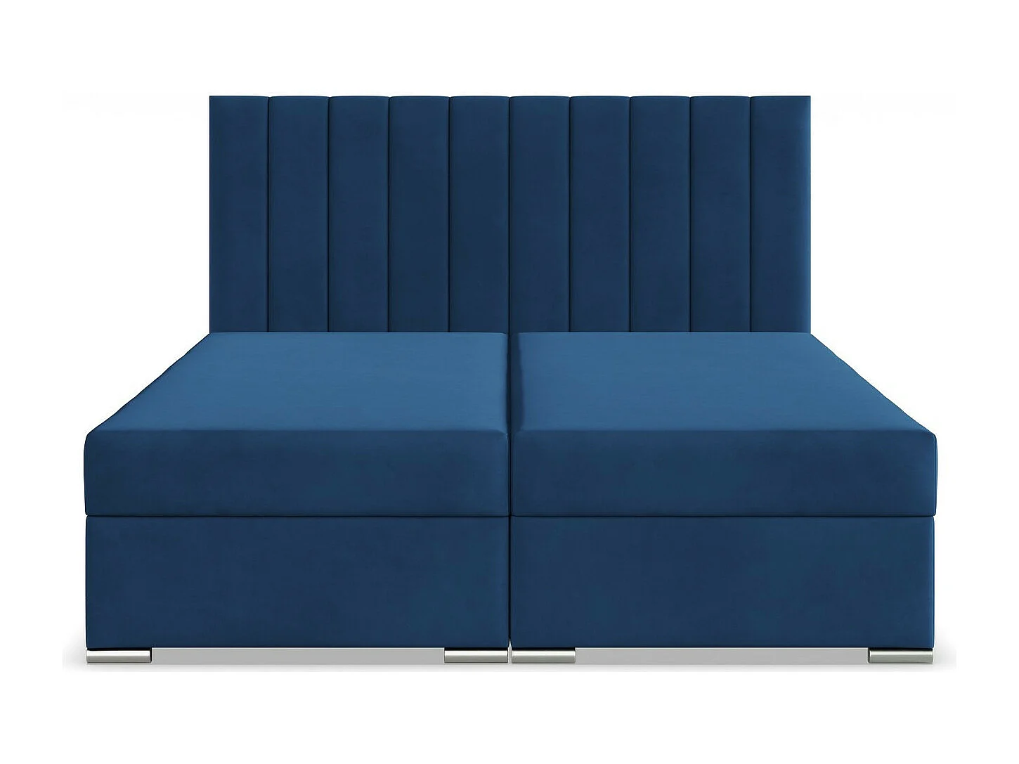 Kontinentales Bett mit Kopfteil 160x200 cm, mit Bettkasten, Blau