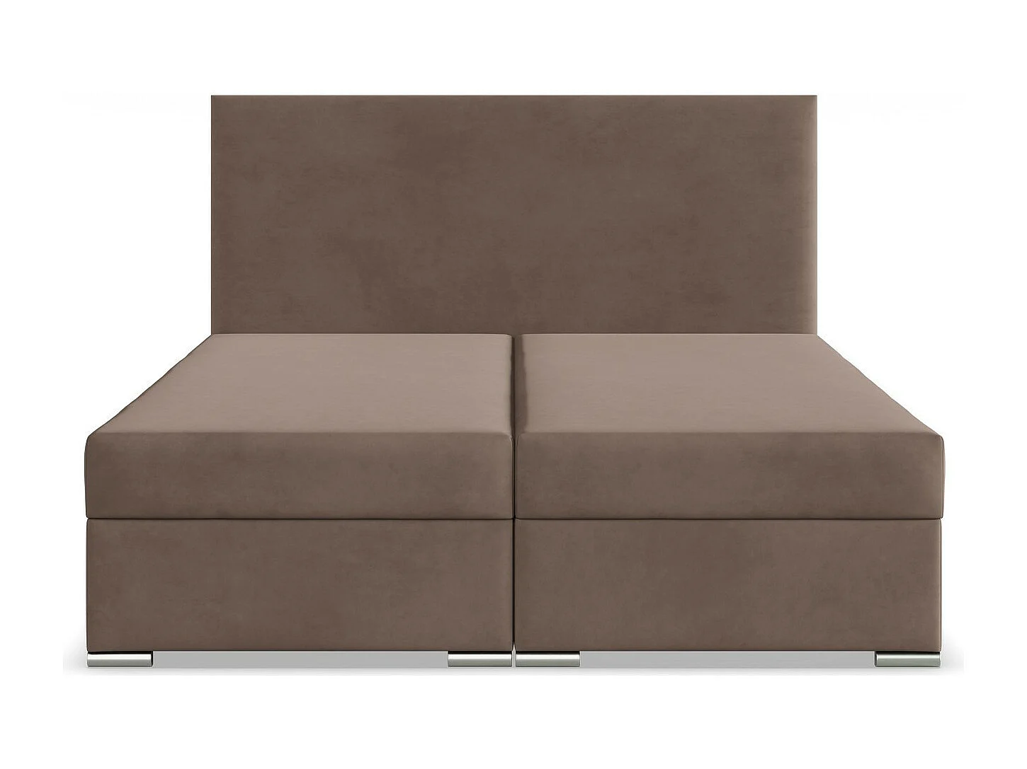 Kontinentales Bett mit Kopfteil 180x200 cm, mit Bettkasten, Braun