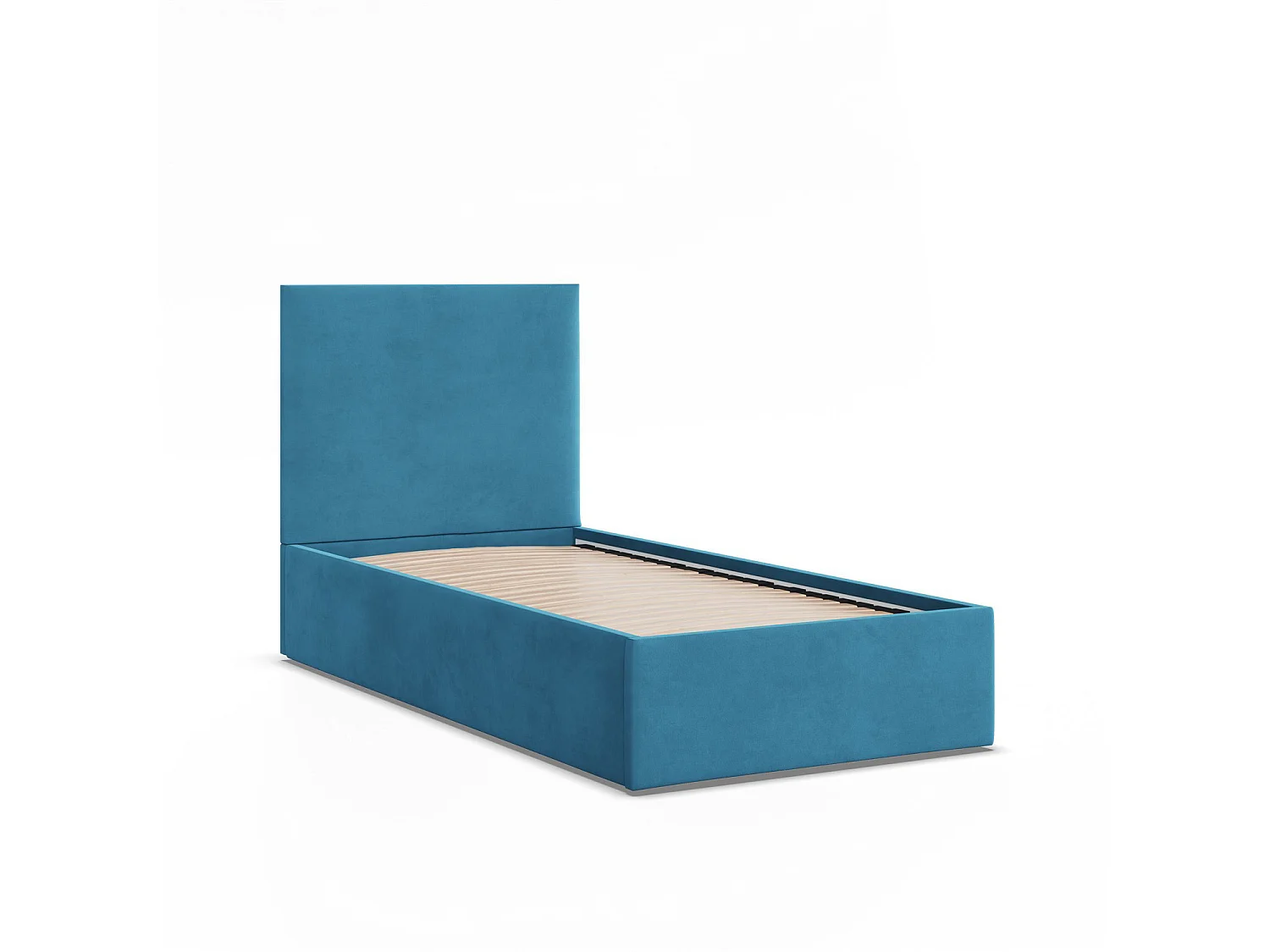 Gepolstertes Bett mit Kopfteil 90x200 cm,  Blau