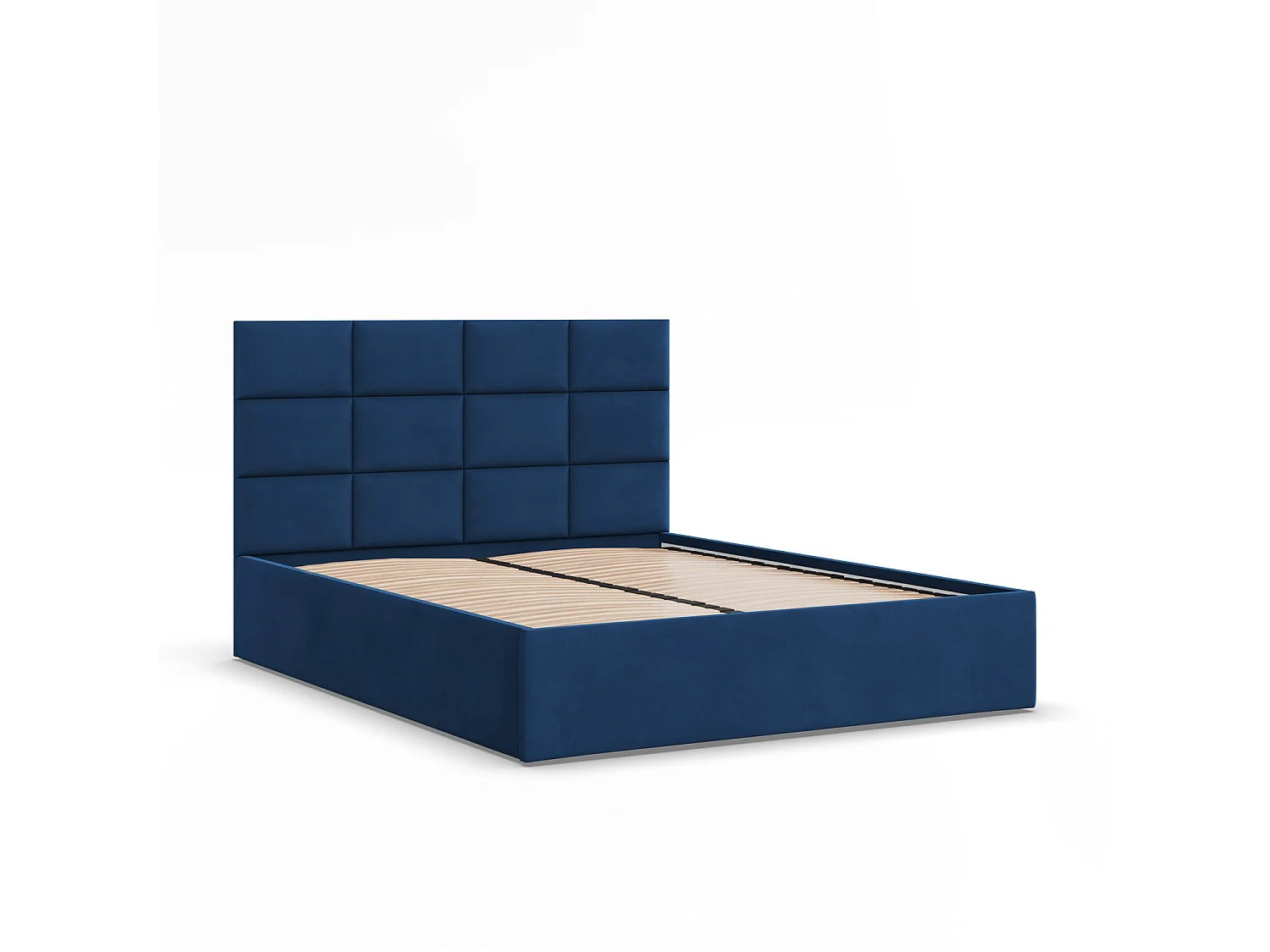 Gepolstertes Bett mit Kopfteil 160x200 cm,  Blau