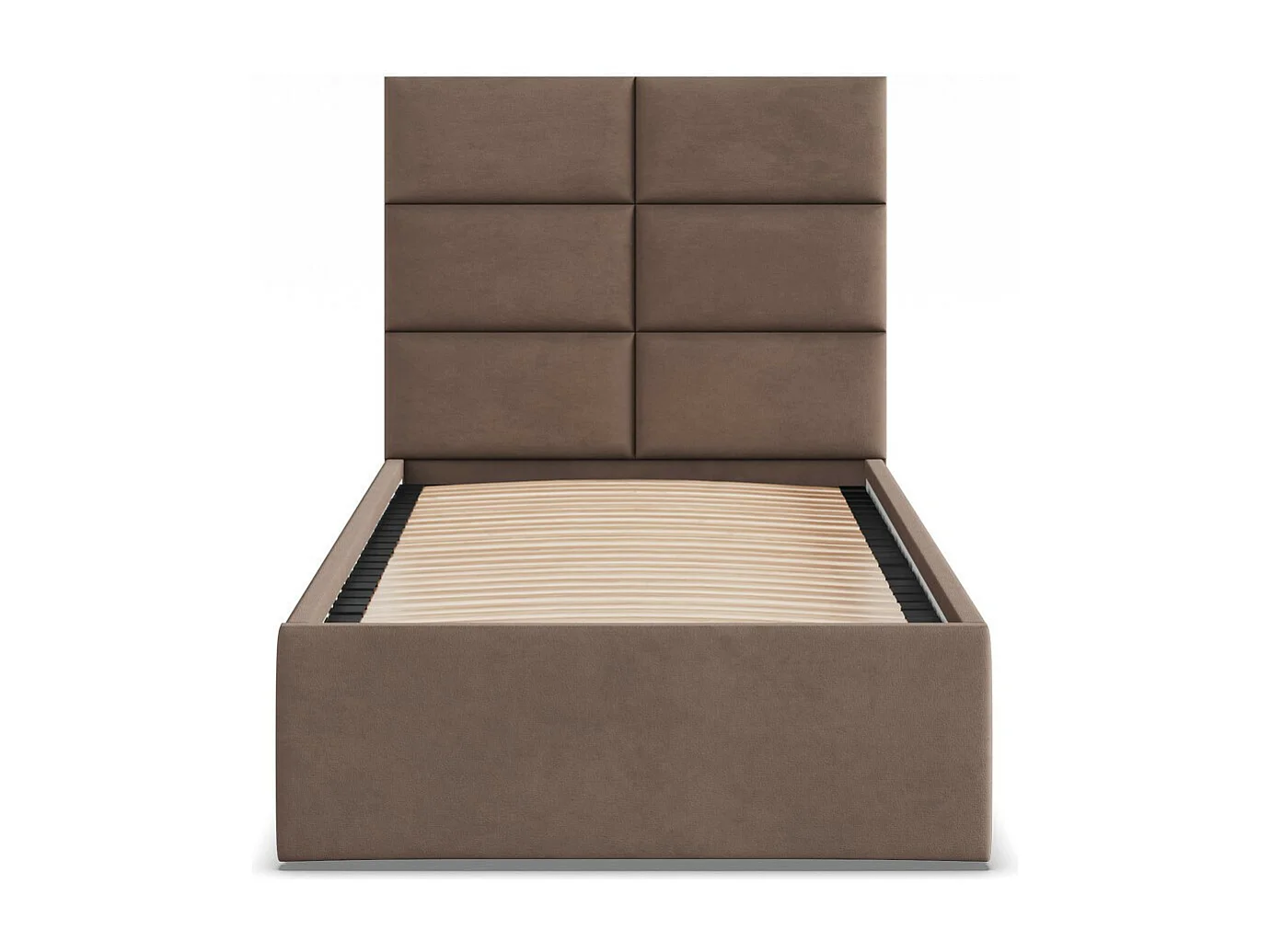 Gepolstertes Bett mit Kopfteil 90x200 cm,  Braun