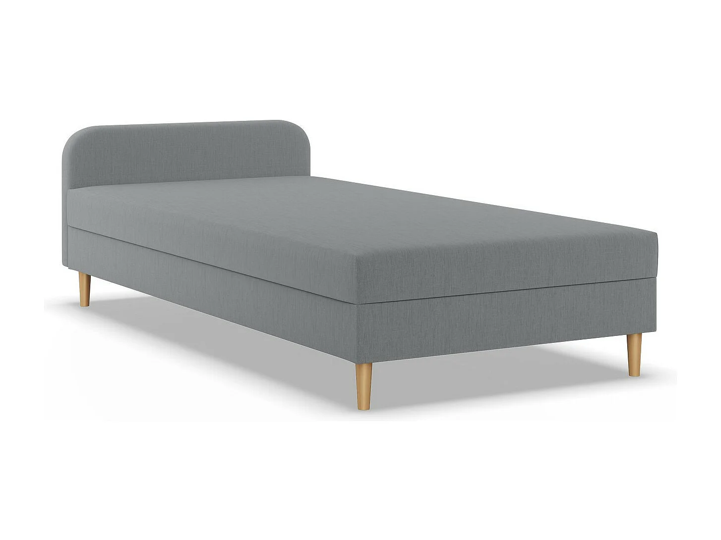 Kontinentales Bett mit Kopfteil 120x200 cm,  Grau