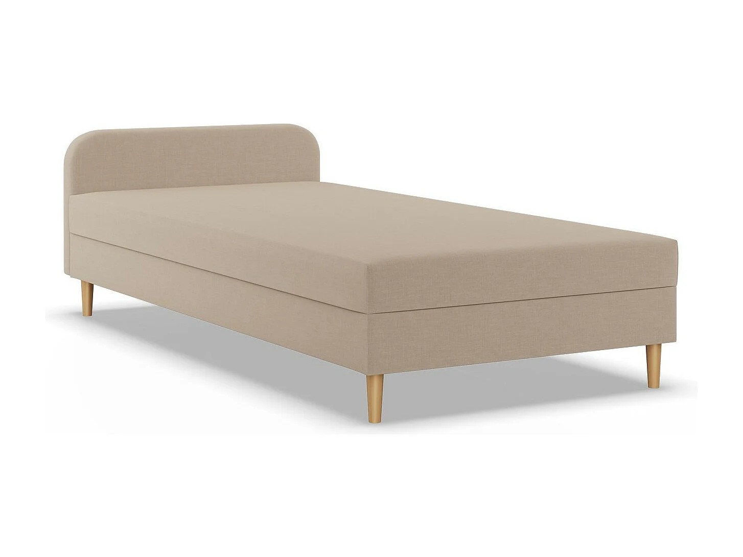 Kontinentales Bett mit Kopfteil 120x200 cm,  Beige