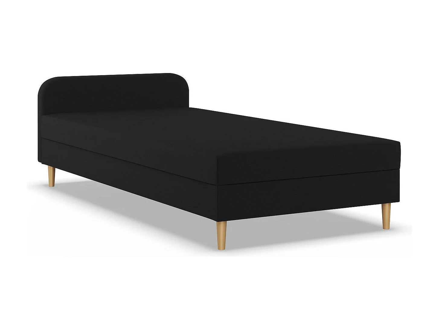 Kontinentales Bett mit Kopfteil 120x200 cm,  Schwarz