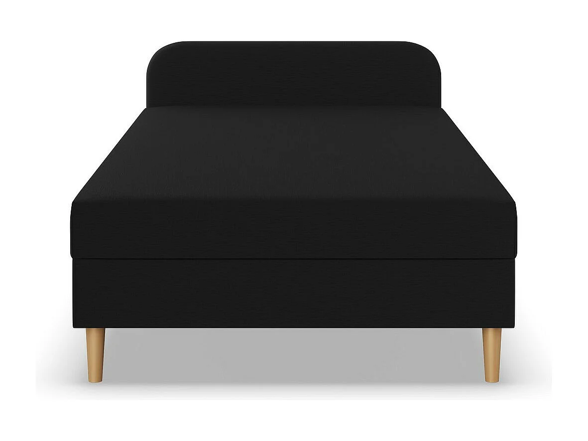 Kontinentales Bett mit Kopfteil 120x200 cm,  Schwarz
