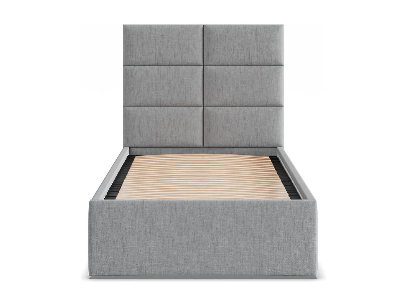 Łóżko tapicerowane z zagłówkiem 90x200 cm, szare