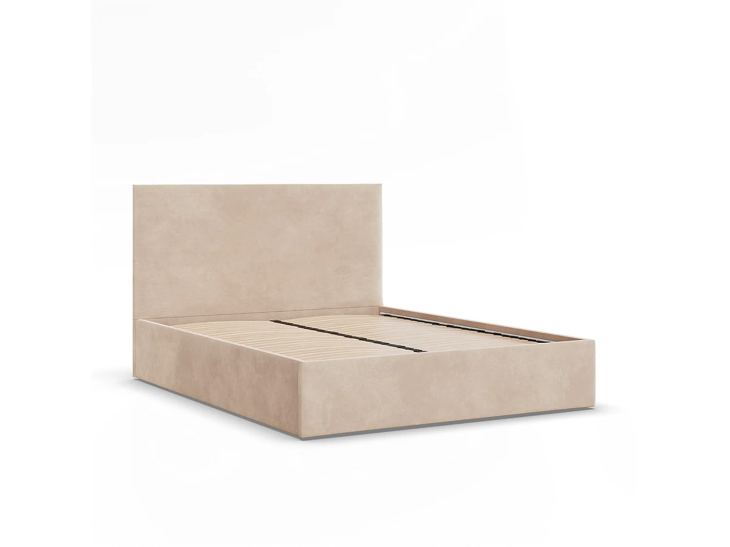 Gepolstertes Bett mit Kopfteil 140x200 cm,  Beige