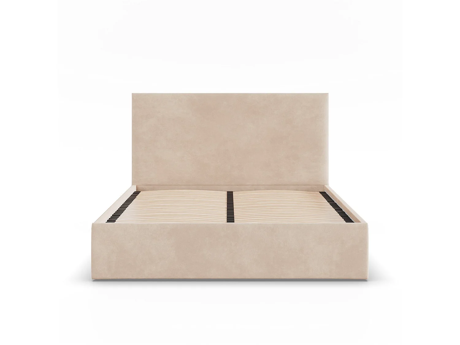 Gepolstertes Bett mit Kopfteil 140x200 cm,  Beige