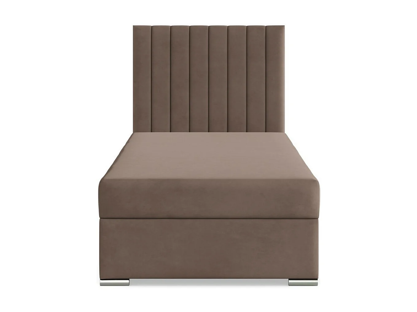 Łóżko kontynentalne z zagłówkiem 90x200 cm, z pojemnikiem na łóżko, kolor brązowy