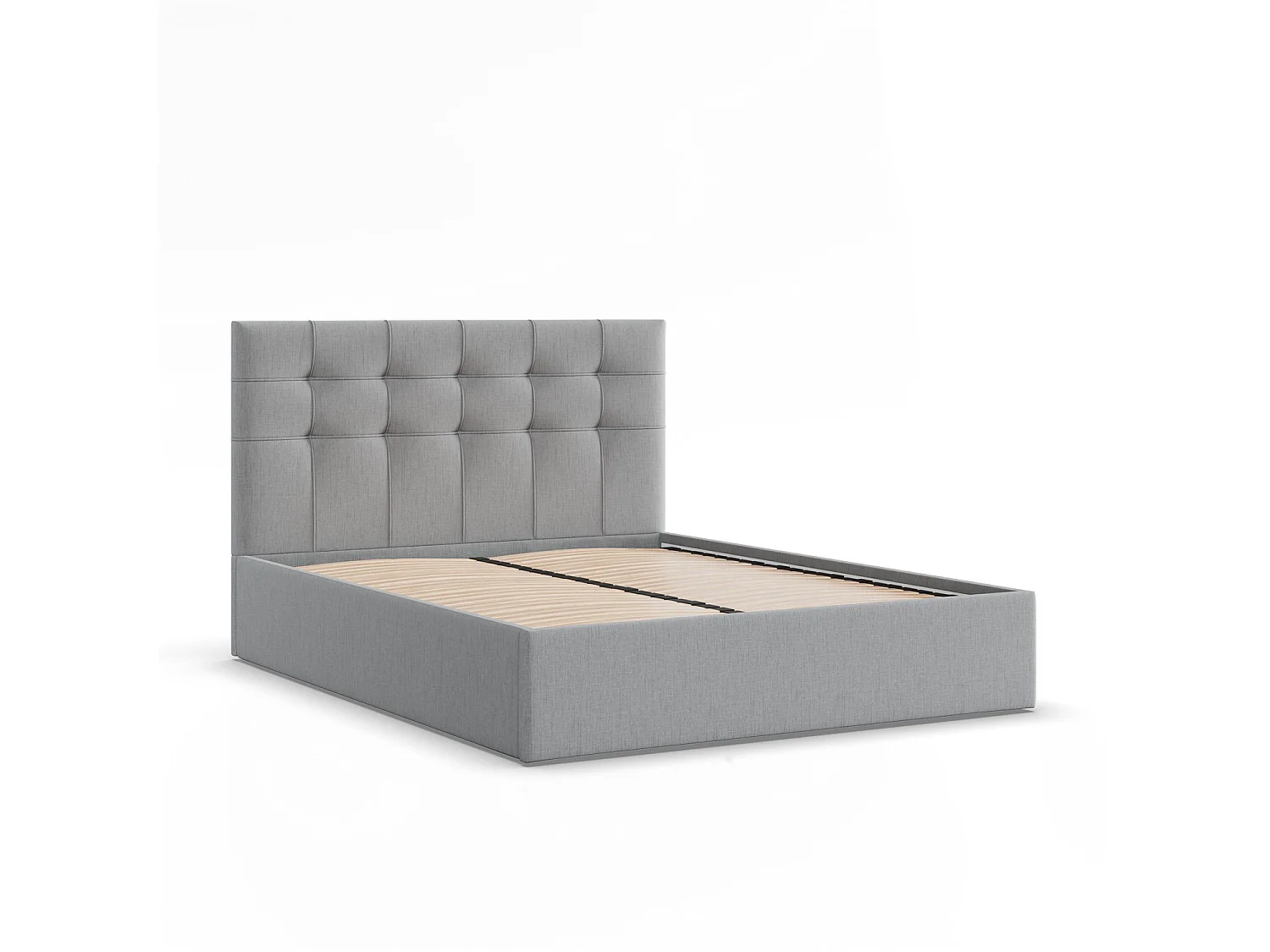 Gepolstertes Bett mit Kopfteil 180x200 cm,  Grau