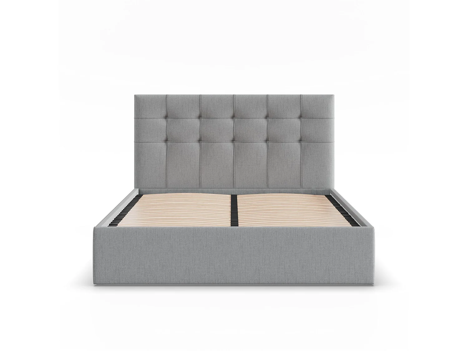 Gepolstertes Bett mit Kopfteil 180x200 cm,  Grau