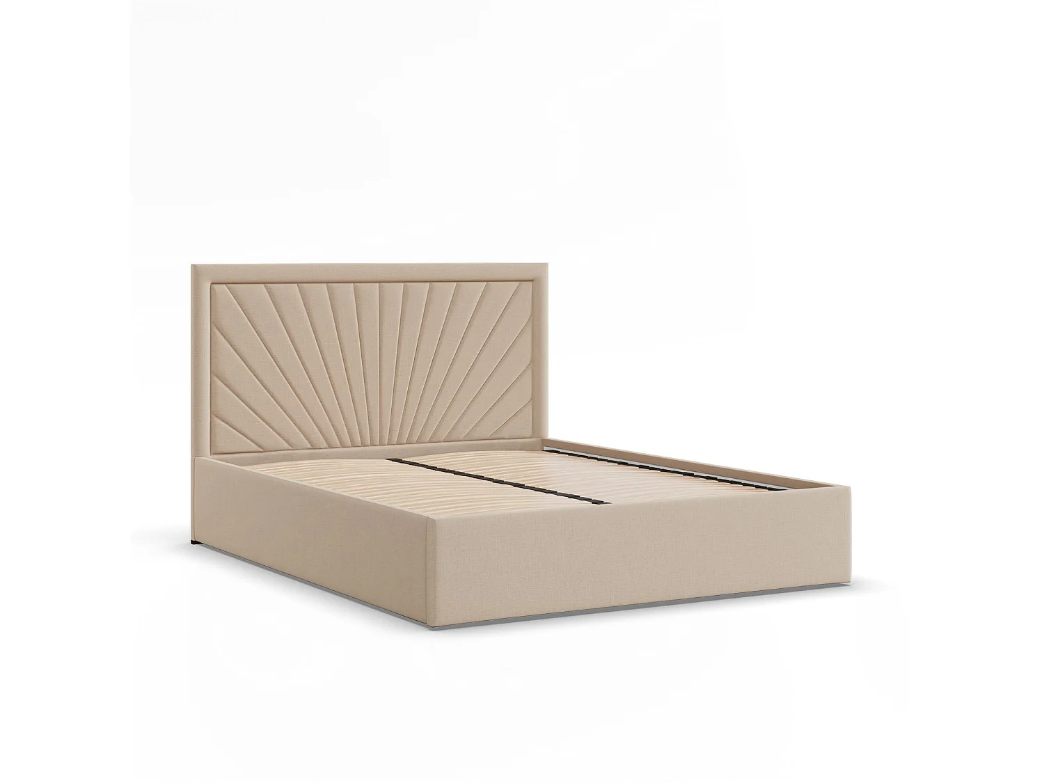 Gepolstertes Bett mit Kopfteil 180x200 cm,  Beige