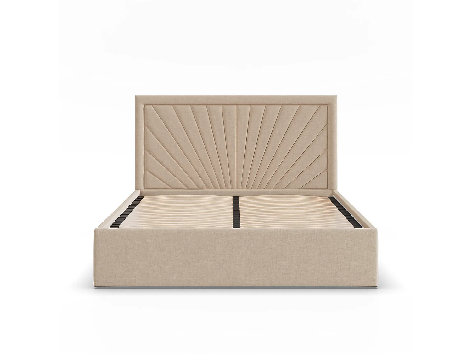 Gepolstertes Bett mit Kopfteil 180x200 cm,  Beige