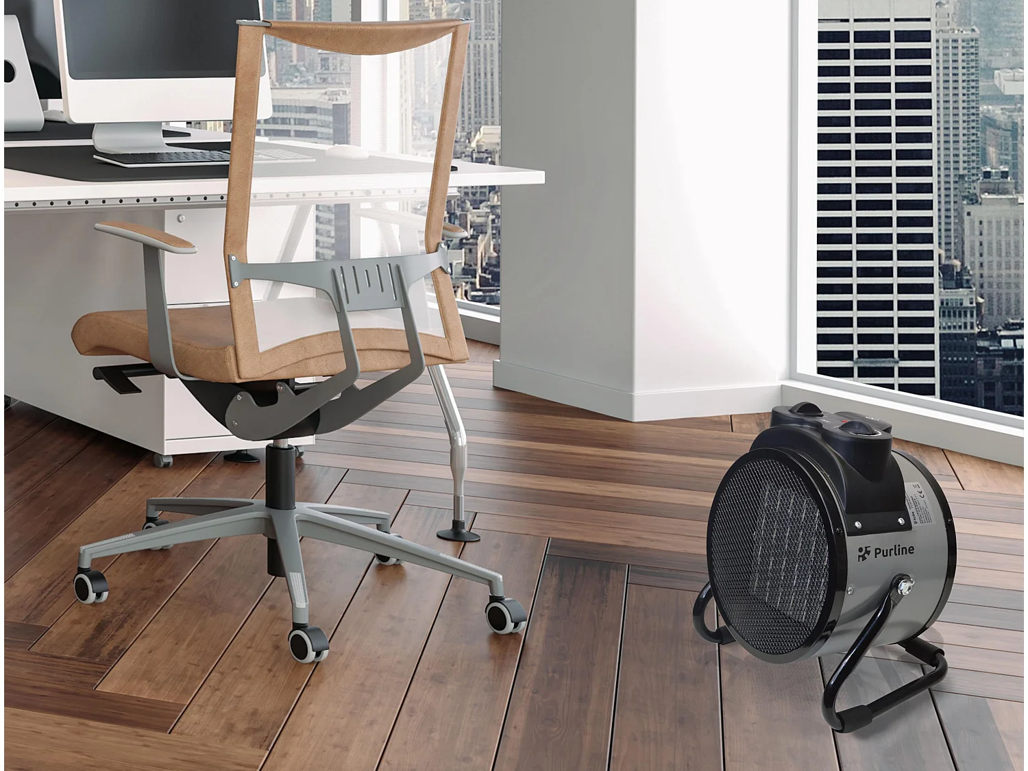 Aquecedor industrial em cinzento