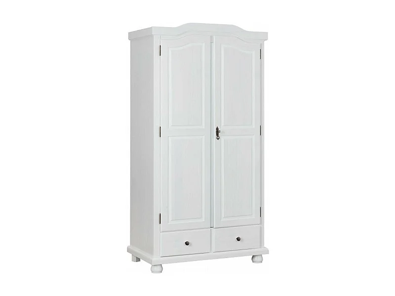Armoire 2 Portes & 2 Tiroirs "Cama" 198cm Blanc