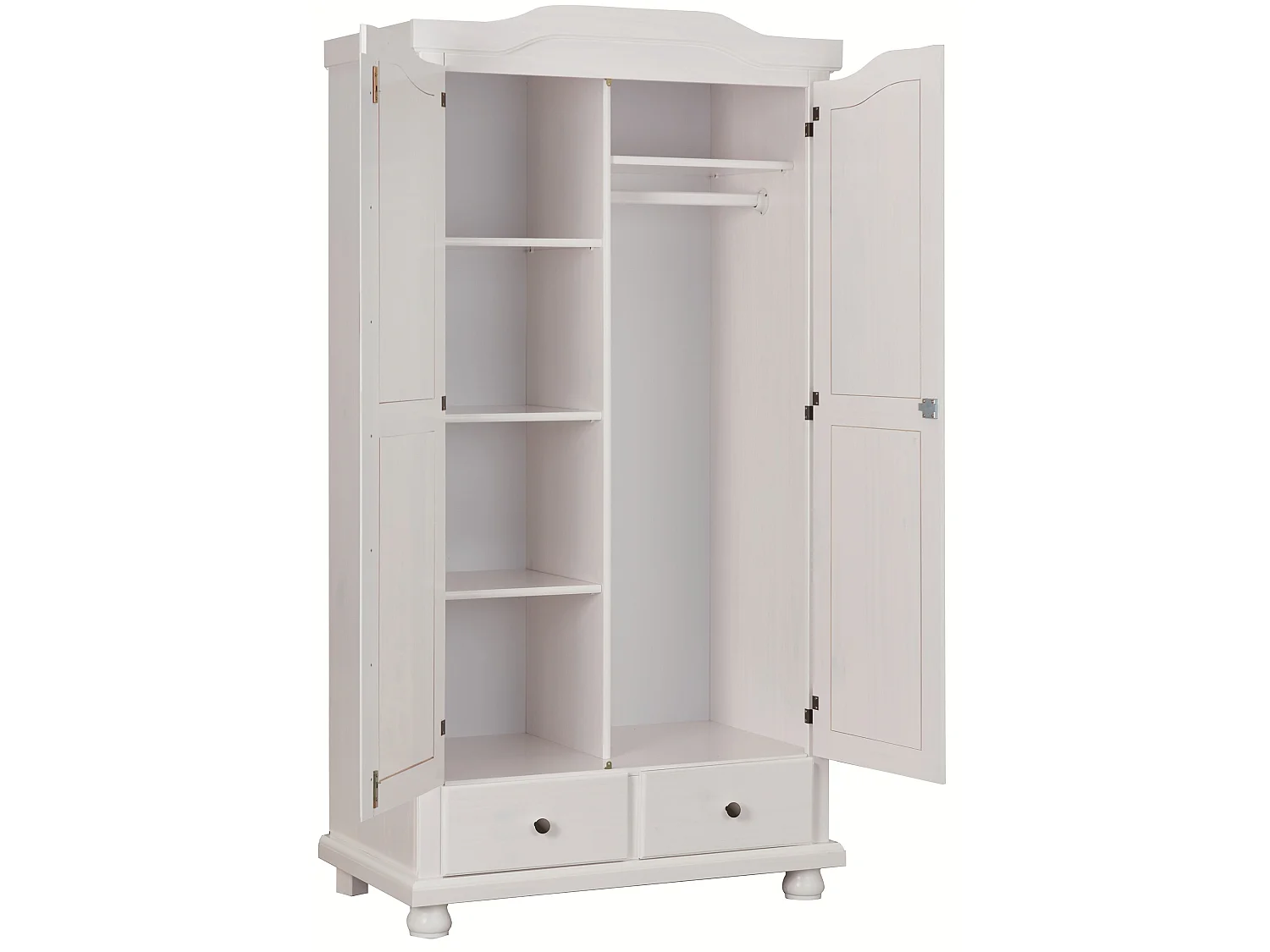 Armoire 2 Portes & 2 Tiroirs "Cama" 198cm Blanc