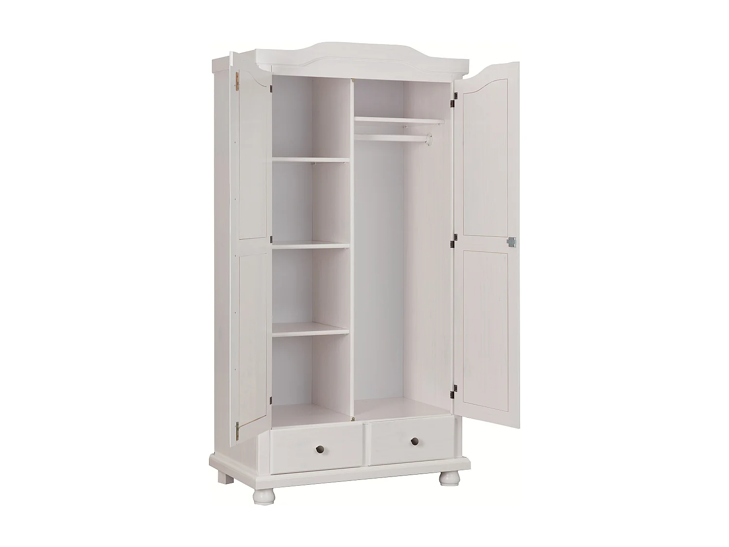 Armoire 2 Portes & 2 Tiroirs "Cama" 198cm Blanc