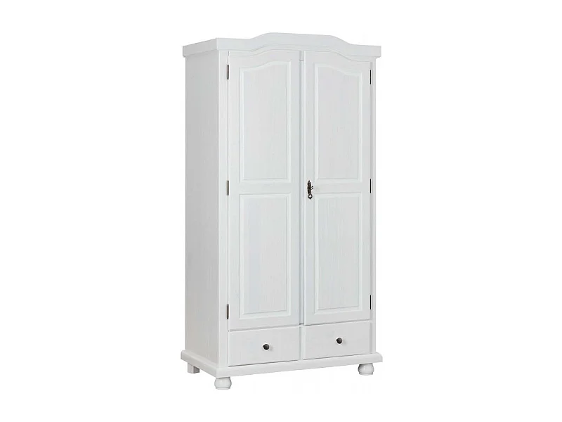 Armoire 2 Portes & 2 Tiroirs "Cama" 198cm Blanc