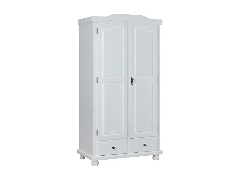 Armoire 2 Portes & 2 Tiroirs "Cama" 198cm Blanc