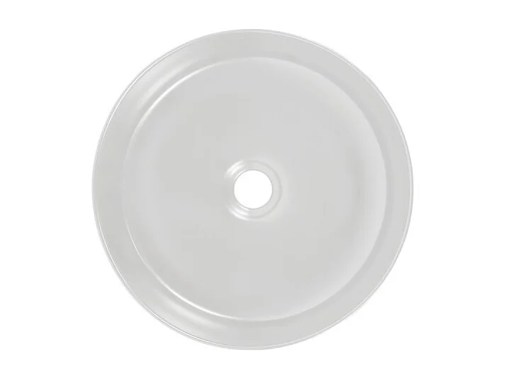 Vasque à poser en céramique - Blanc et noir - D 36 x H 13 cm