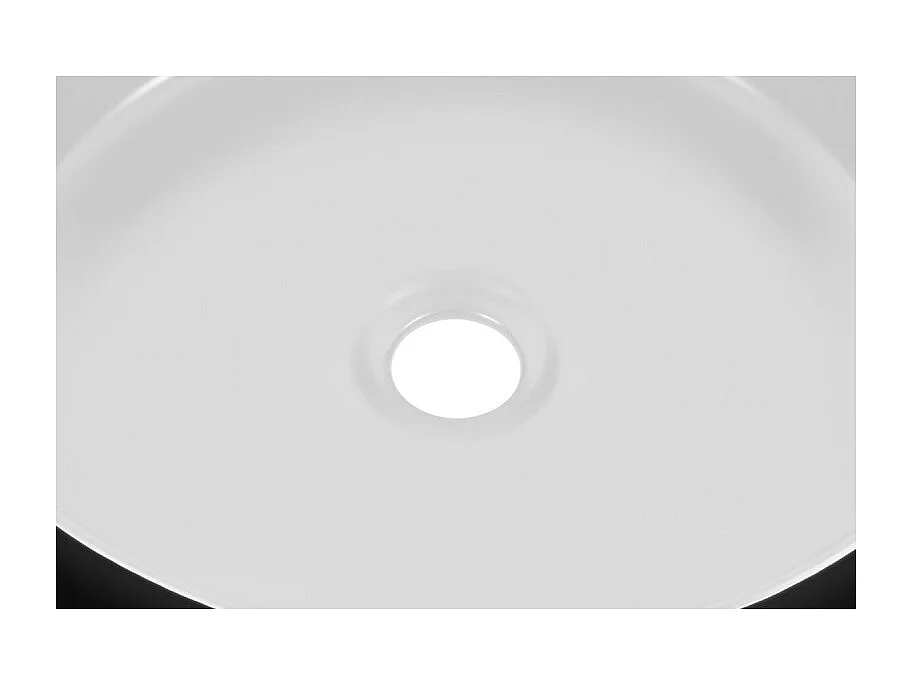 Vasque à poser en céramique - Blanc et noir - D 36 x H 13 cm