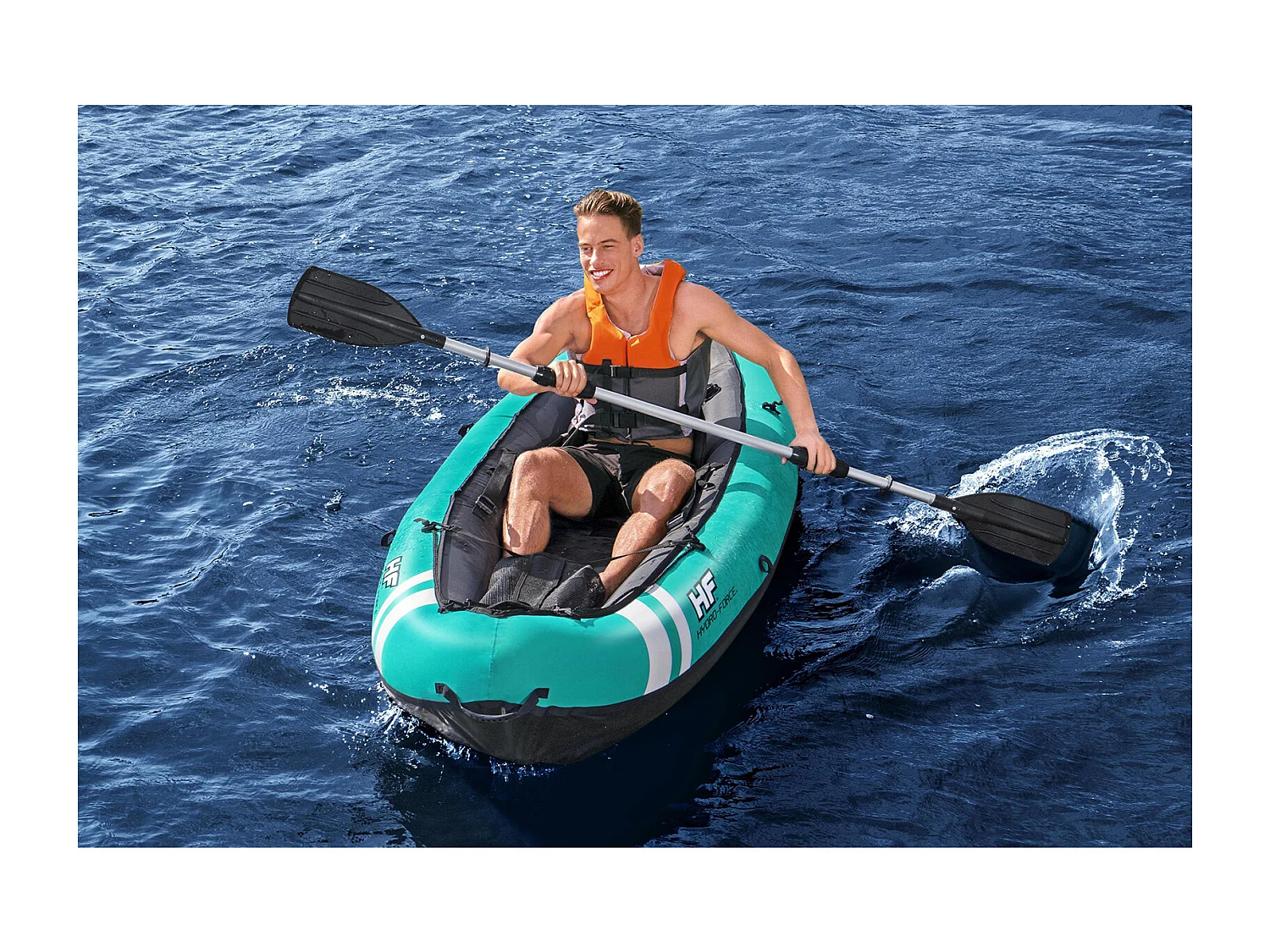 Kayak Hinchable Bestway Hydro-Force Ventura 280x86 cm 1 Persona con Inflador y Remo