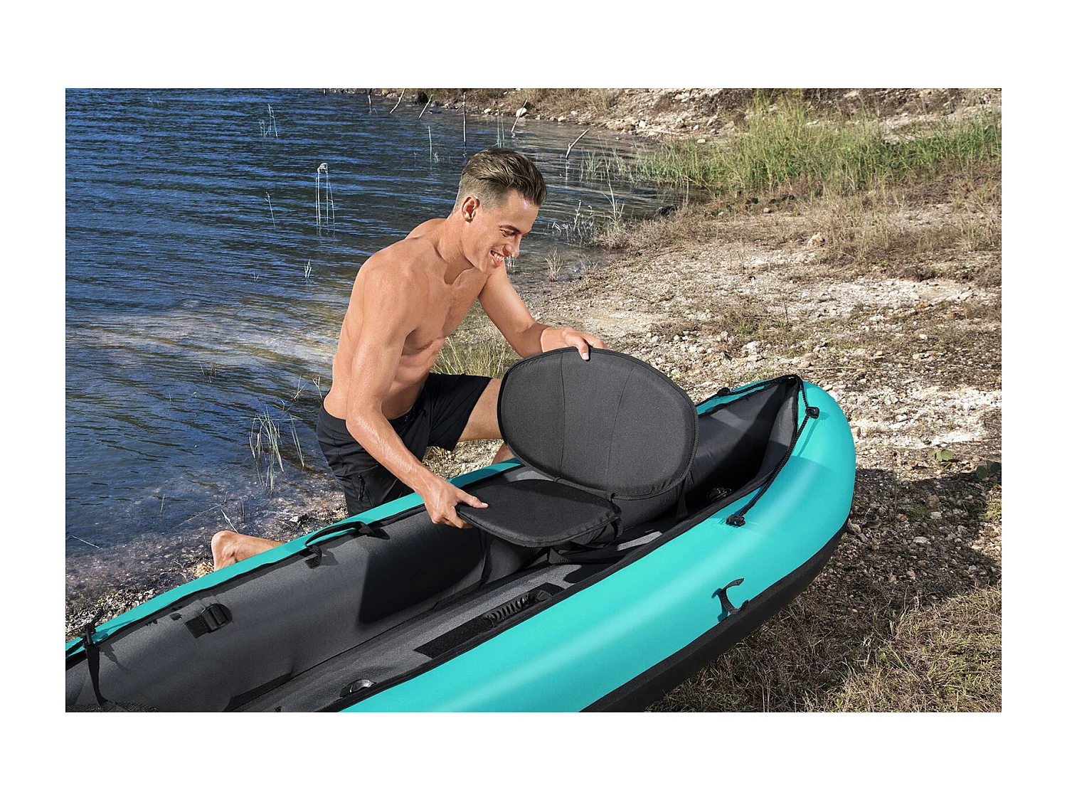 Kayak Hinchable Bestway Hydro-Force Ventura 280x86 cm 1 Persona con Inflador y Remo