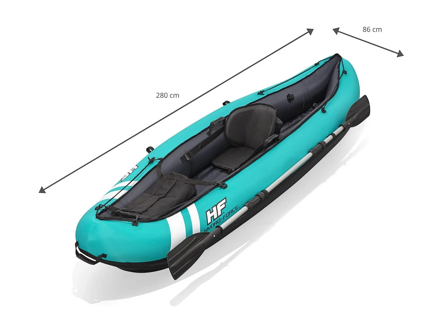 Kayak Hinchable Bestway Hydro-Force Ventura 280x86 cm 1 Persona con Inflador y Remo
