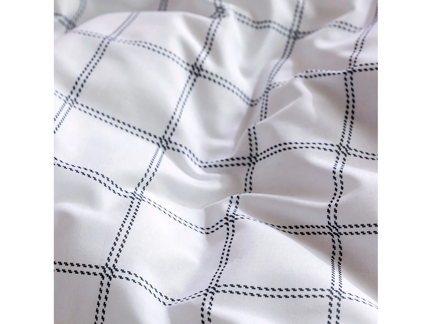 Parure de lit Ribe à carreaux bleus 260x240 cm