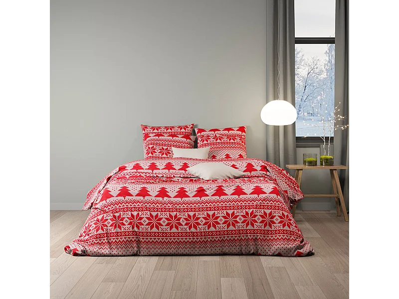 Parure de lit flanelle pin 200x200 cm