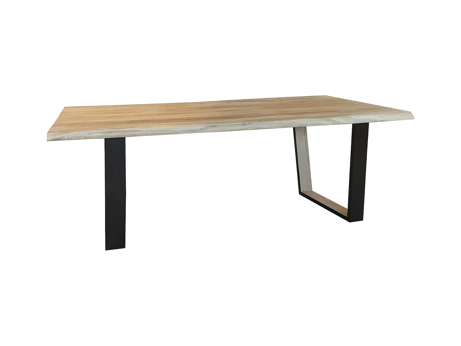 Now's Home - Table En Bois D'acacia Et Pieds En Metal Noir 200cm