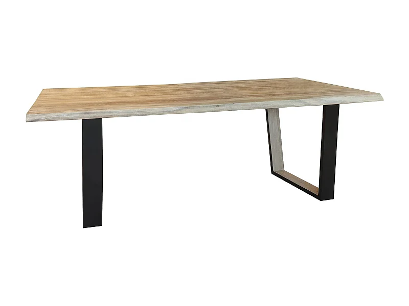 Now's Home - Table En Bois D'acacia Et Pieds En Metal Noir 200cm