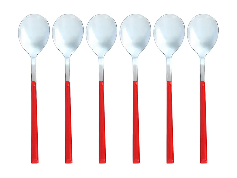 Novastyl - Lot 6 Cuilleres De Table Colorama 21.5cm En Acier Inoxydable Magenta