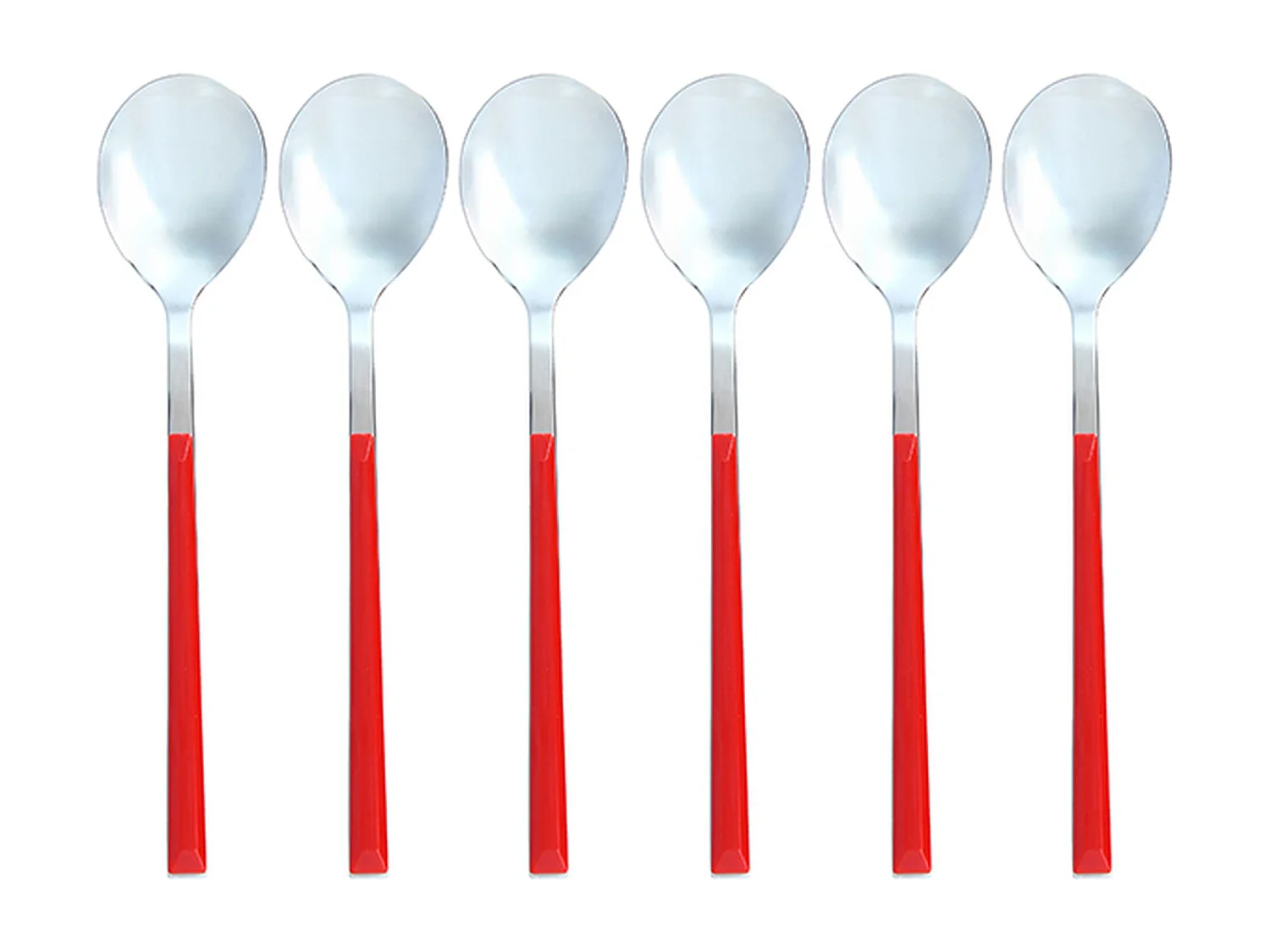 Novastyl - Lot 6 Cuilleres De Table Colorama 21.5cm En Acier Inoxydable Magenta