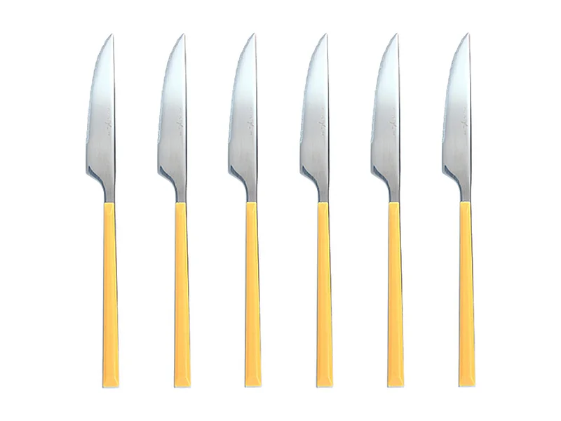 Novastyl - Lot 6 Couteaux De Table Colorama 23.5cm En Acier Inoxydable Safran