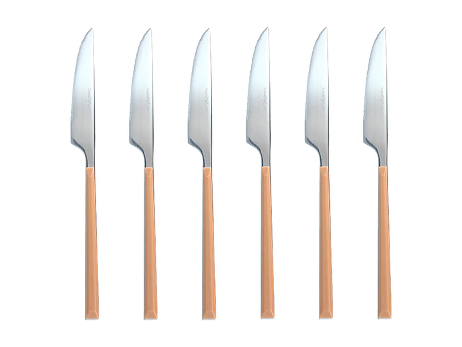 Novastyl - Lot 6 Couteaux De Table Colorama 23.5cm En Acier Inoxydable Noisette