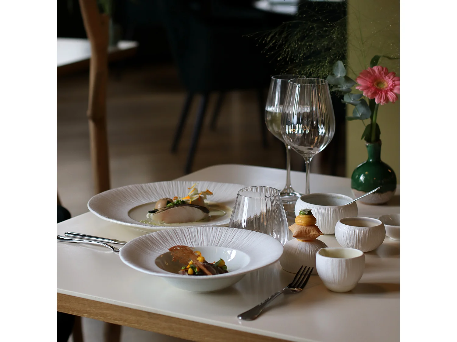 Ogo Living - Lot De 6 Bols Urus 8cm En Porcelaine Bleu Et Blanc Forme Classique