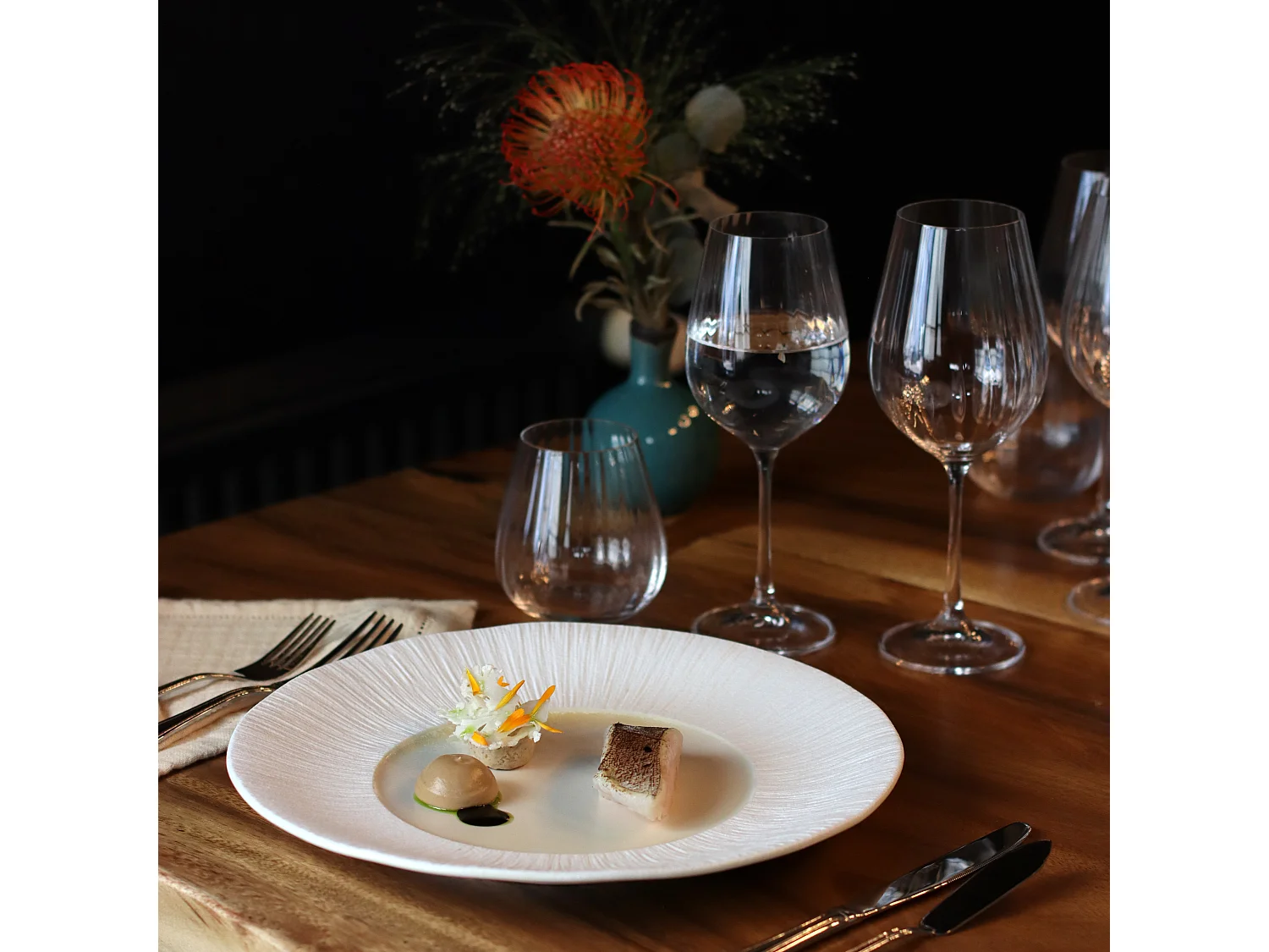 Ogo Living - Lot 6 Assiettes Plates Urus 28.5cm Porcelaine Beige Et Blanc