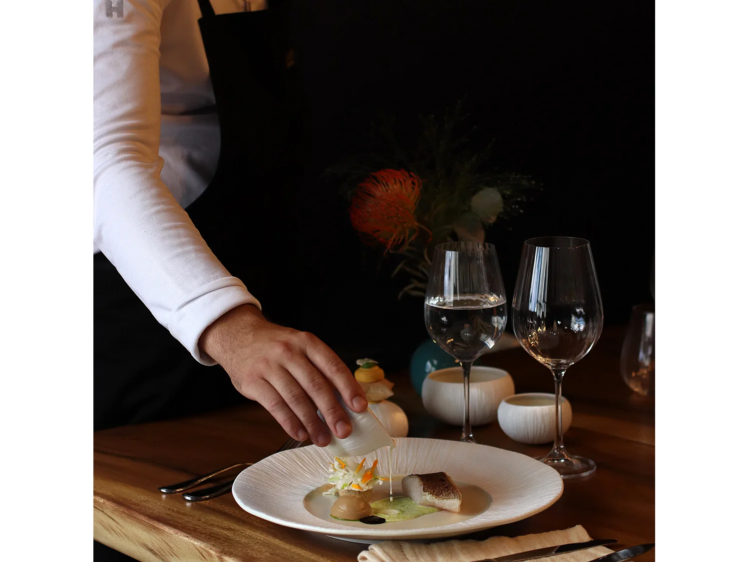 Ogo Living - Lot 6 Assiettes Plates Urus 28.5cm Porcelaine Beige Et Blanc