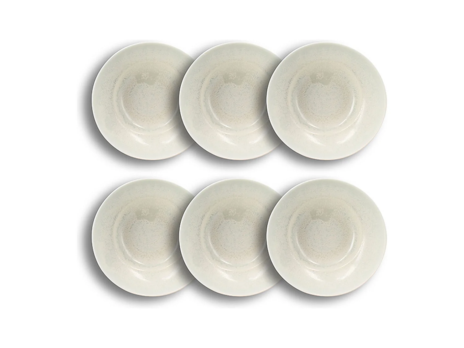 Ogo Living - Lot 6 Assiettes Creuses Urus 20cm En Porcelaine Bleu Et Blanc