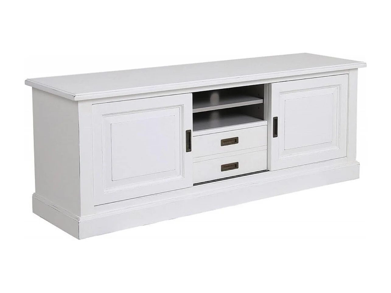Meuble tv avec rangements MDF Blanc - Rhode Island Interior's