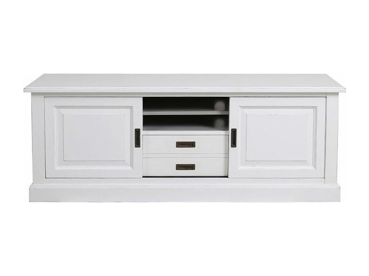 Meuble tv avec rangements MDF Blanc - Rhode Island Interior's