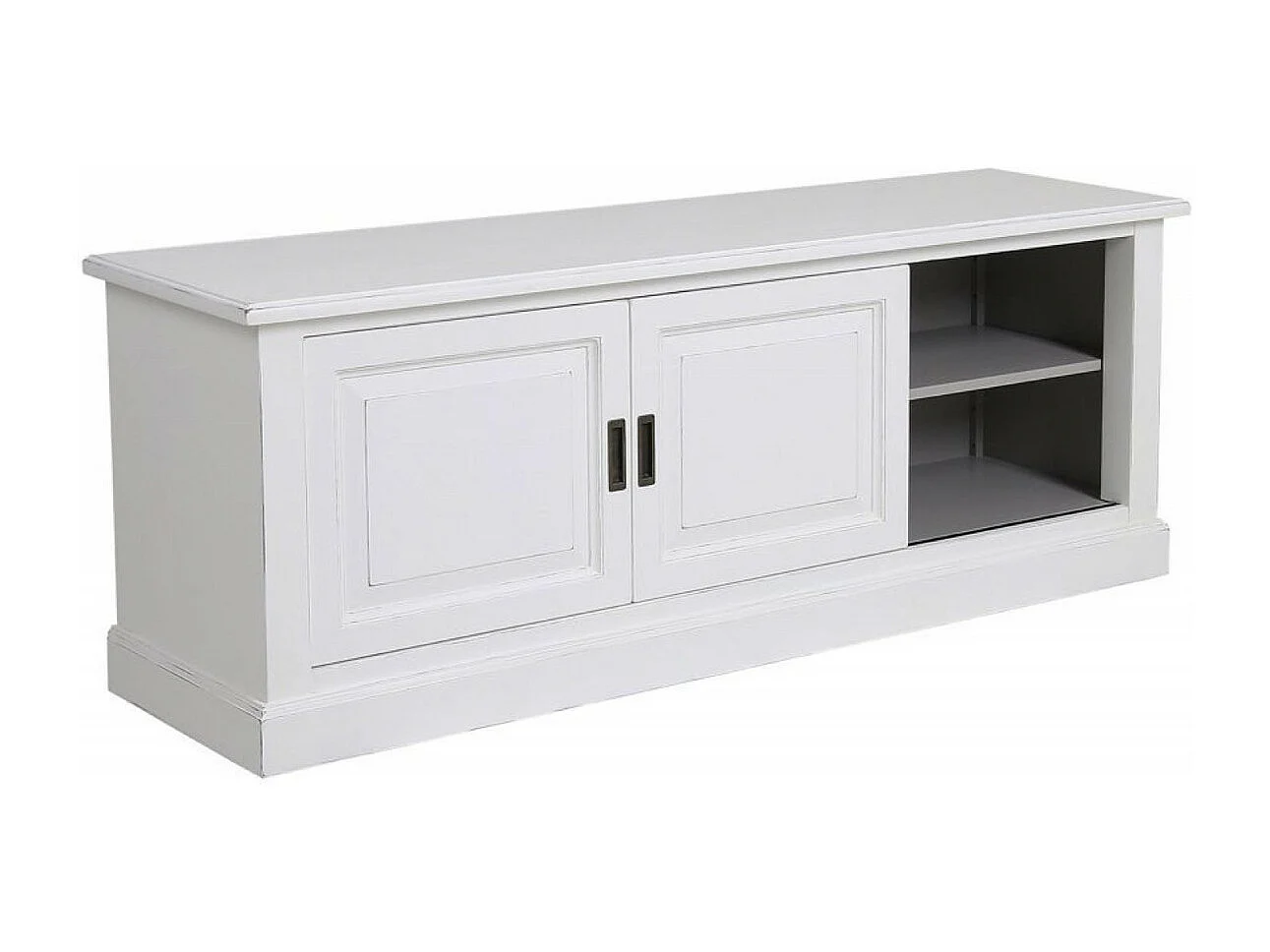 Meuble tv avec rangements MDF Blanc - Rhode Island Interior's