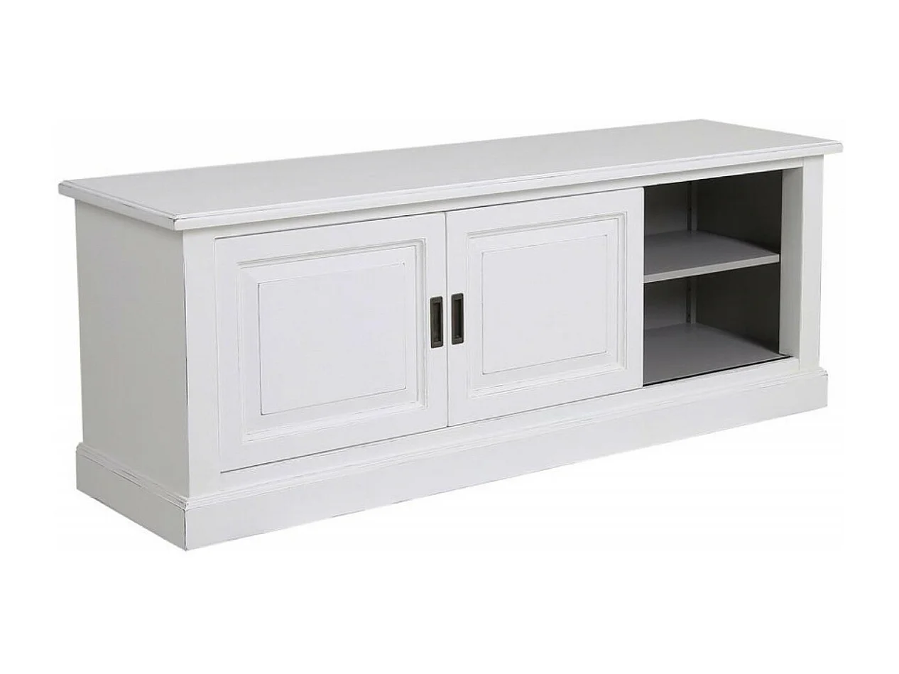 Meuble tv avec rangements MDF Blanc - Rhode Island Interior's