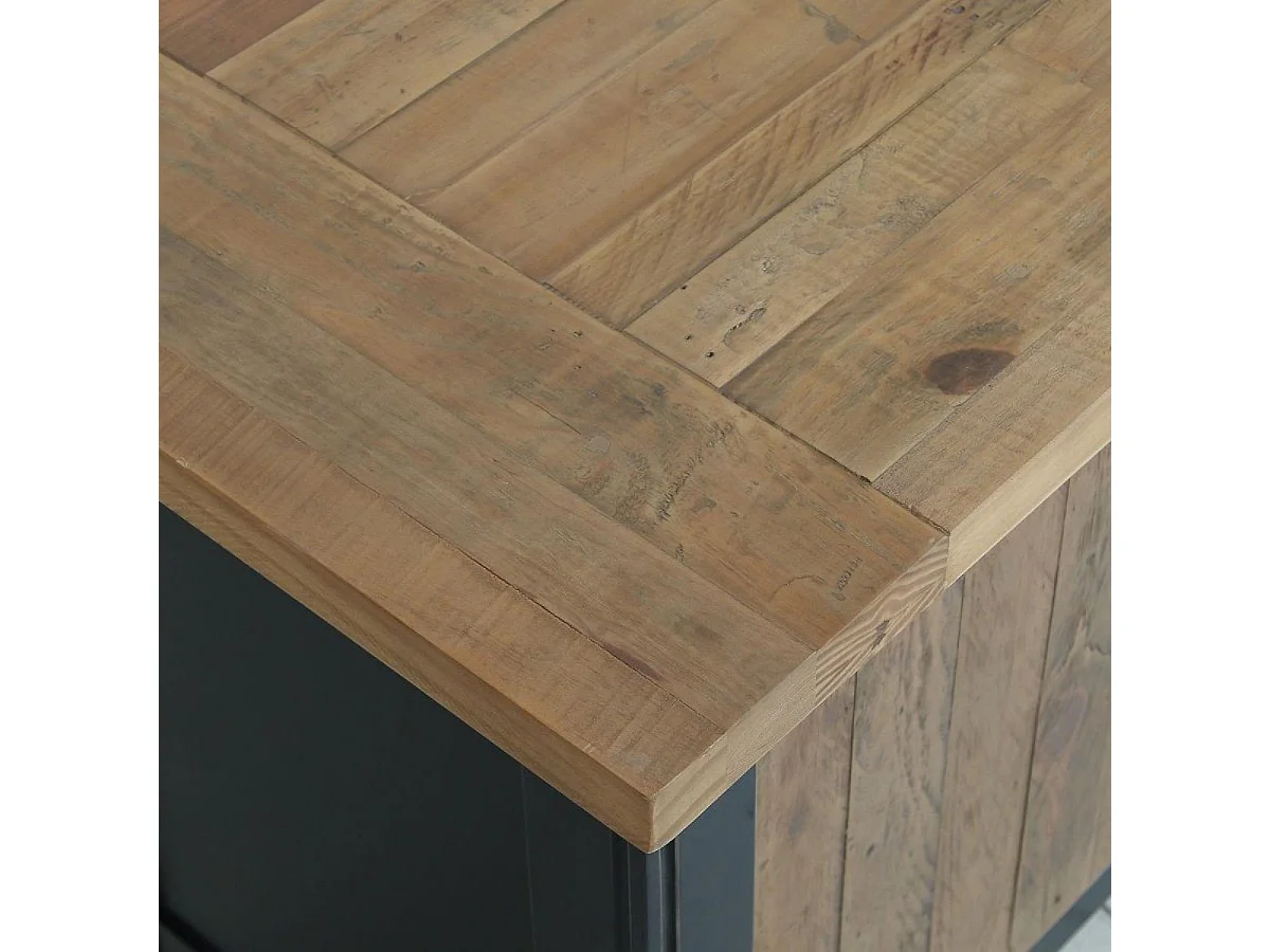Meuble tv avec rangements Bois Noir - Rivages Interior's