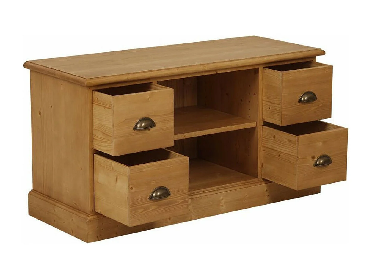 Meuble tv 4 tiroirs Bois Marron - Natural Interior's